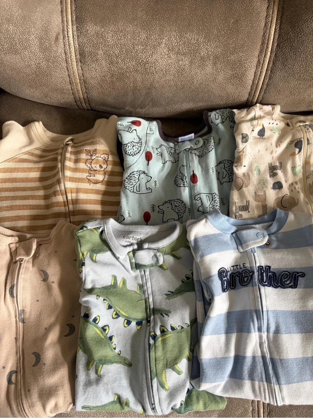 Infant boys 0-3 months footed pajamas -double zip